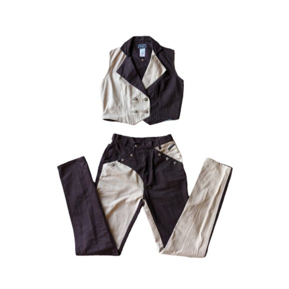 Vintage Western Ethics Two Toned Jeans and Matching Vest (RARE) - Picture 11 of 11